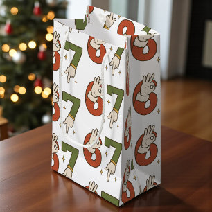 Six Seven 67 6 7 Christmas Santa Elf Meme Small Gift Bag