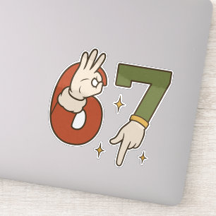 Six Seven 67 6 7 Christmas Santa Elf Meme Sticker