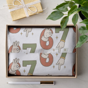 Six Seven 67 6 7 Christmas Santa Elf Meme Tissue Paper