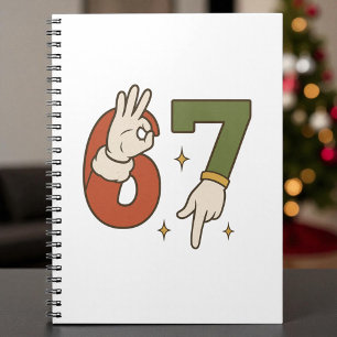 Six Seven 67 6 7 Santa Elf Christmas Meme Notebook