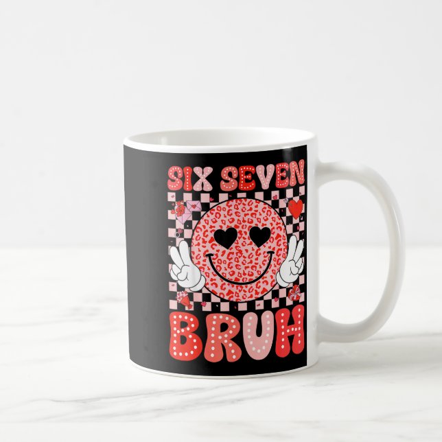 Six Seven 67 Bruh 6 7 Cute Hearts Happy Valentines Coffee Mug (Right)
