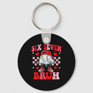 Six seven 67 bruh 6 7 meme baseball ice cream drip keychain