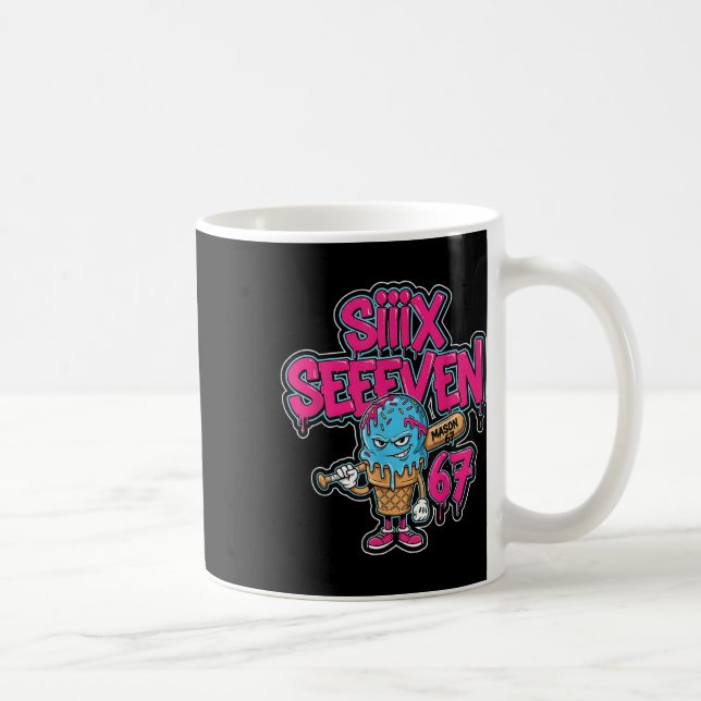 Six Seven 67 Bysebyll Player Ice Cream Drip Meme L Coffee Mug (Right)