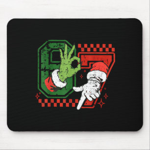 Six Seven 67 Funny Christmas Meme Humor Trendy Cou Mouse Pad