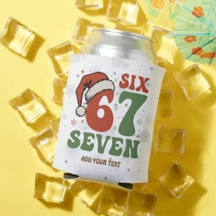 Six Seven 67 Funny Santa Hat Christmas Xmas Meme Can Cooler
