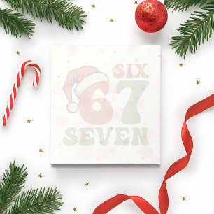 Six Seven 67 Funny Santa Hat Christmas Xmas Meme Notepad