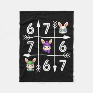 Six seven 67 meme 6 7 eggs happy easter day boys fleece blanket