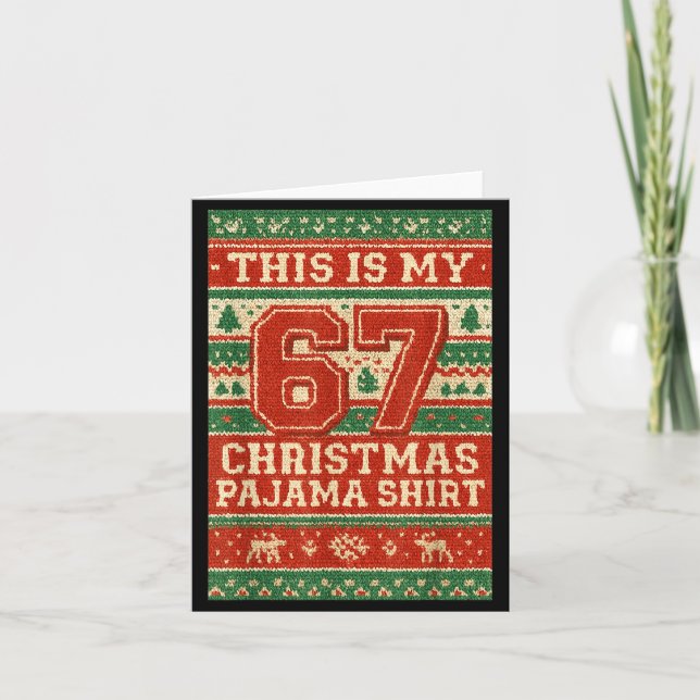Six Seven 67 Meme 6 7 Holiday Christmas Pajamas Br Card (Front)