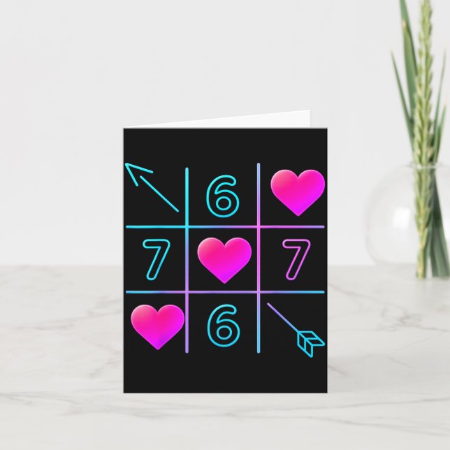 Six Seven 67 Meme 6 7 Valentines Day Heart Men Wom Card (Front)