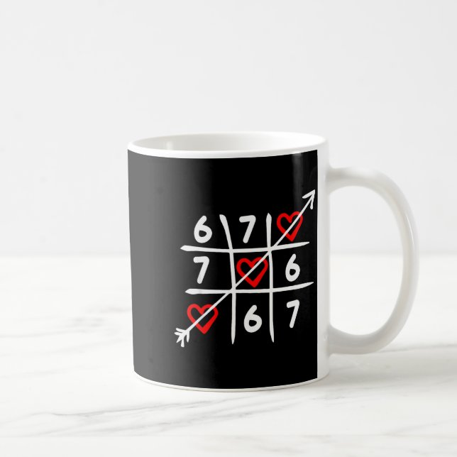 Six Seven 67 Meme 6 7 Valentines Day Heart Men Wom Coffee Mug (Right)