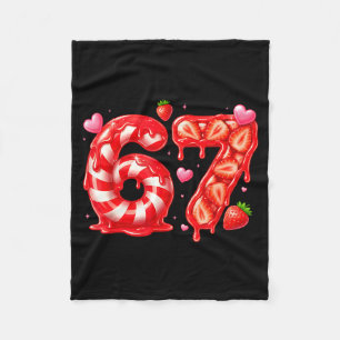 Six Seven 67 Meme 6 7 Valentines Day Heart Men Wom Fleece Blanket