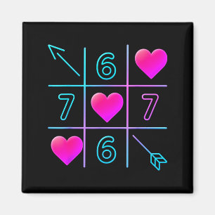 Six Seven 67 Meme 6 7 Valentines Day Heart Men Wom Magnet