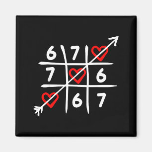 Six Seven 67 Meme 6 7 Valentines Day Heart Men Wom Magnet