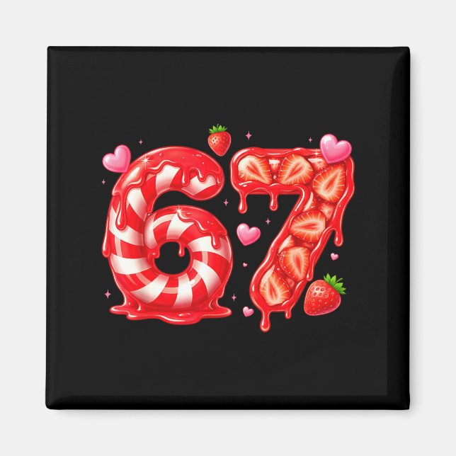 Six Seven 67 Meme 6 7 Valentines Day Heart Men Wom Magnet (Front)