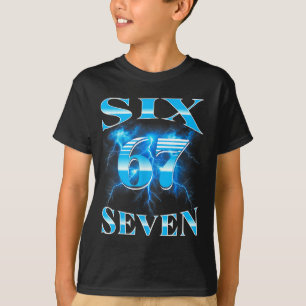 Six Seven 67 Meme Bootleg Style 90s 80s Alpha Gen  T-Shirt
