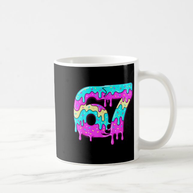 Six Seven 67 Meme Drippy Number 67 Ice Cream  Coffee Mug (Right)