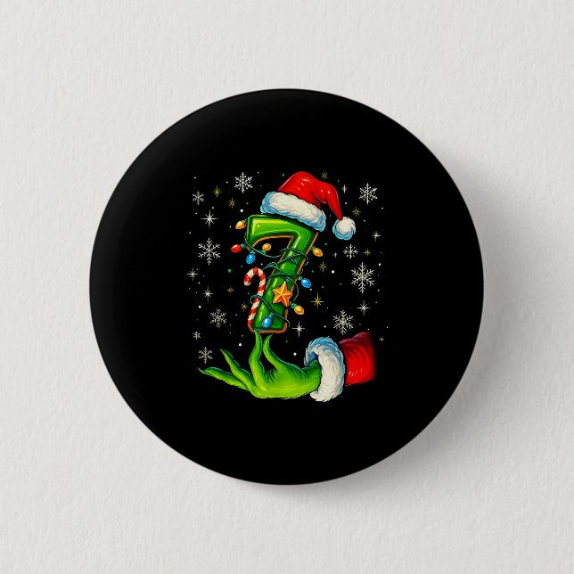 Six Seven 67 Meme Funny Christmas Couple Matching  Button (Front)