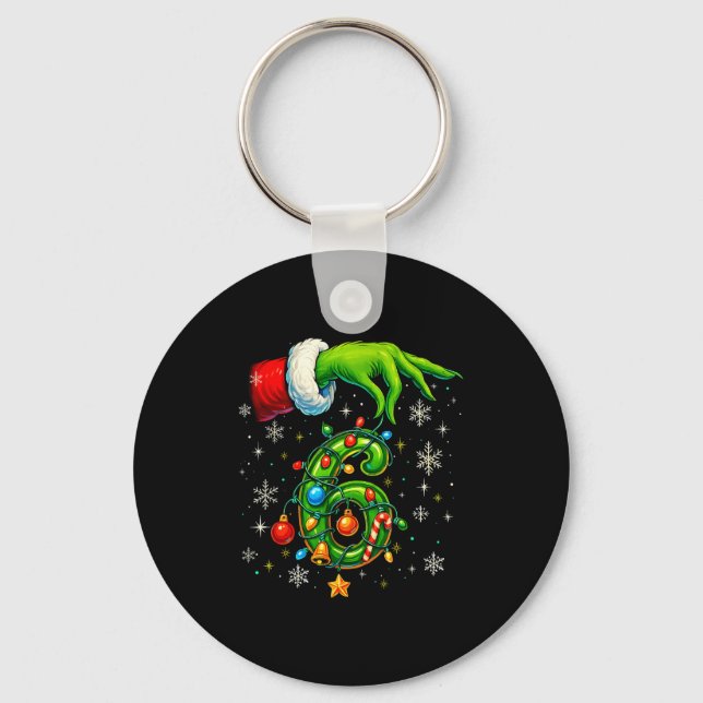 Six Seven 67 Meme Funny Christmas Couple Matching  Keychain (Front)