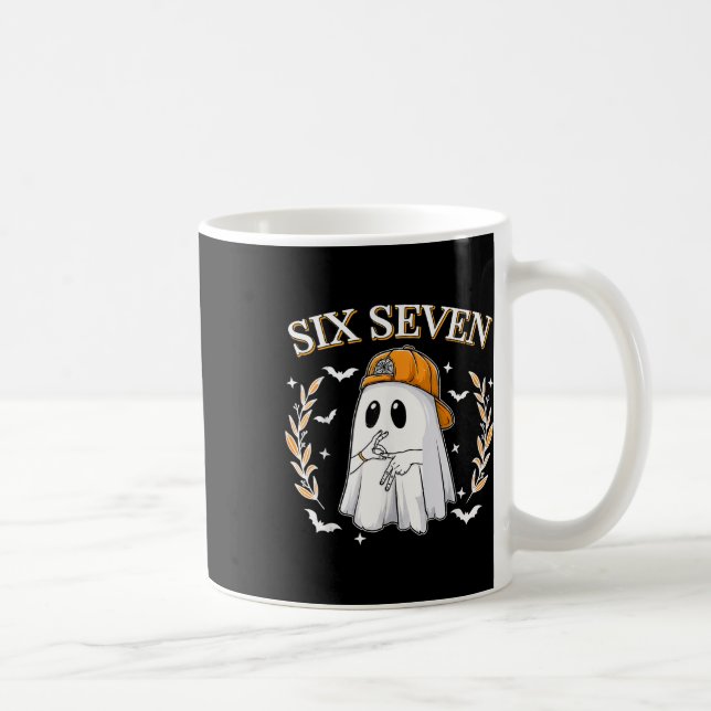 Six Seven 67 Meme Funny Ghost Halloween 6 7 Couple Coffee Mug (Right)