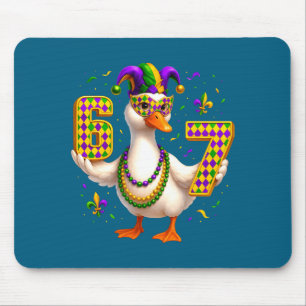 Six Seven 67 Meme Goose With Jester Hat &amp; Bead Mouse Pad