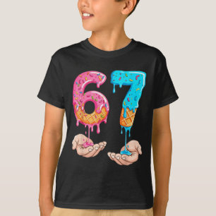 Six Seven 67 Meme Ice Cream Drip Funny T-Shirt