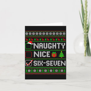 Six Seven 67 Meme Nice Naughty Christmas Pajamas M Card