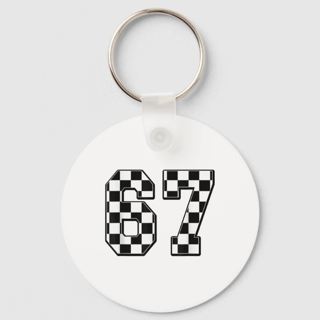Six Seven 67 Meme Number 67  Keychain (Front)