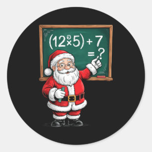 Six Seven 67 Meme Santa Math Teacher Christmas Men Classic Round Sticker