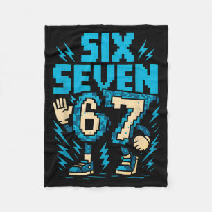 Six Seven 67 Xel Gamer Apparel Retro Block Style A Fleece Blanket