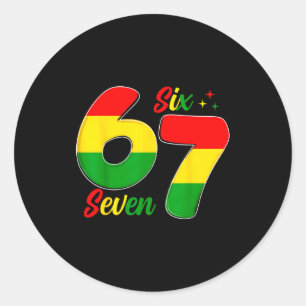 Six Seven 6 7 Black History Month Funny Six Seven  Classic Round Sticker