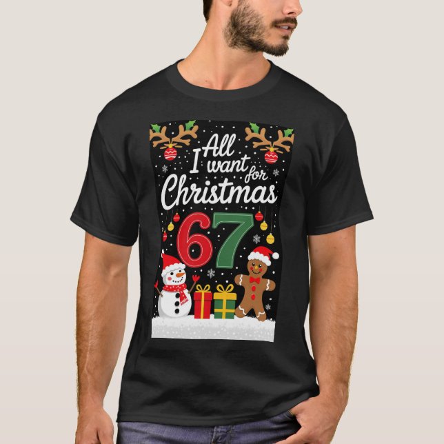 Six Seven 6 7 Christmas Tee Funny Meme Holiday (Front)