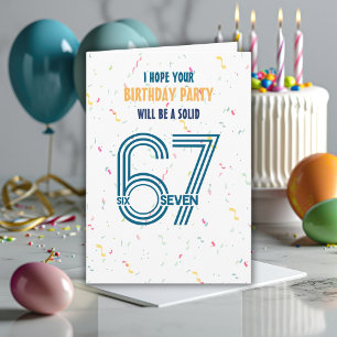 Six Seven 6 7 Coloful Confetti Boy Birthday Card