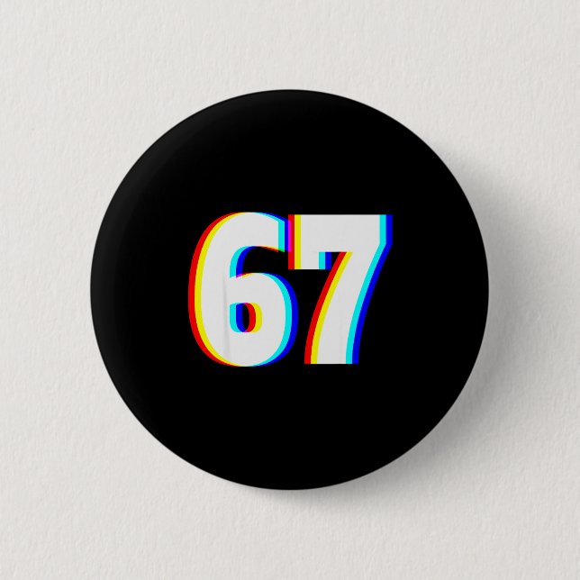 Six Seven 6 7 Edm Optical Illusion  Button (Front)