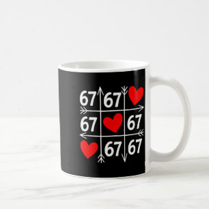 Six Seven 6 7 Funny 67 Valentines Day Heart Men Wo Coffee Mug