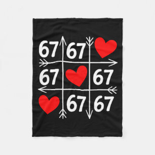 Six Seven 6 7 Funny 67 Valentines Day Heart Men Wo Fleece Blanket