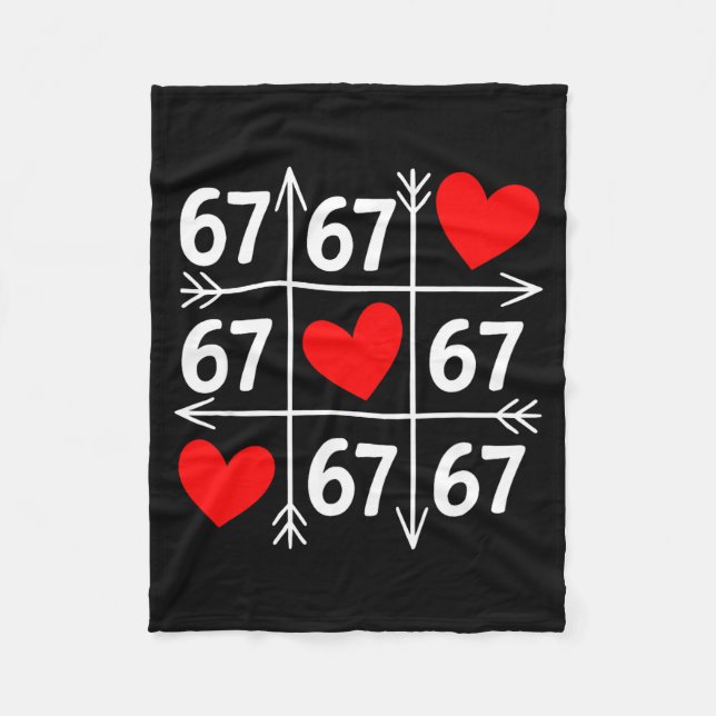 Six Seven 6 7 Funny 67 Valentines Day Heart Men Wo Fleece Blanket (Front)