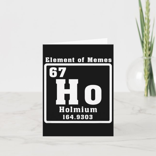 Six Seven 6 7 Funny Number Meme  Card (Front)