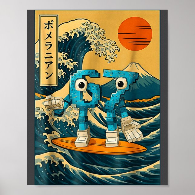 Six Seven 6-7 Japanese Great Wave Off Kanagawa 67  Poster (Front)