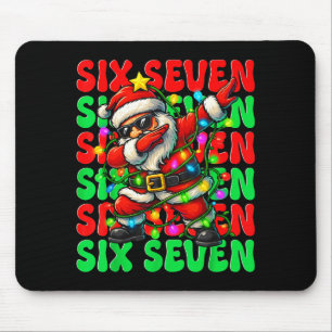 Six Seven 6 7 Meme Dabbing Santa Christmas 67 Paja Mouse Pad