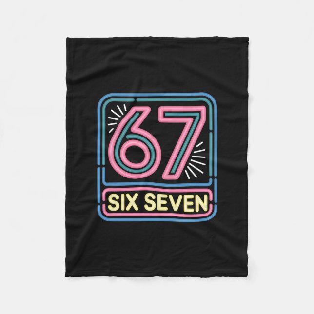 Six Seven 6 7 Meme Funny  Fleece Blanket (Front)