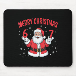 Six Seven 6 7 Meme Gen Alpha Slang Merry Christmas Mouse Pad