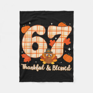 Six Seven 6 7 Meme Number 67 Turkey Thanksgiving T Fleece Blanket