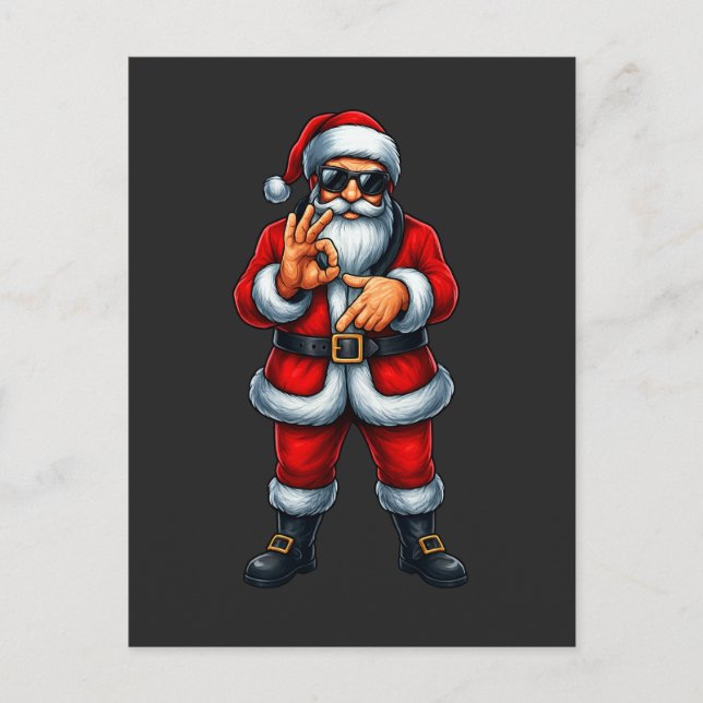  Six Seven 6 7 Meme Santa Christmas  Postcard (Front)