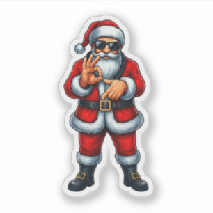 Six Seven 6 7 Meme Santa Christmas Sticker