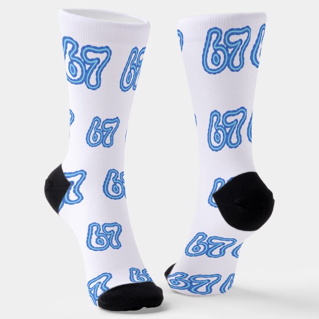 Six Seven 6 7 Viral Six-Seven Meme Socks (Angled)