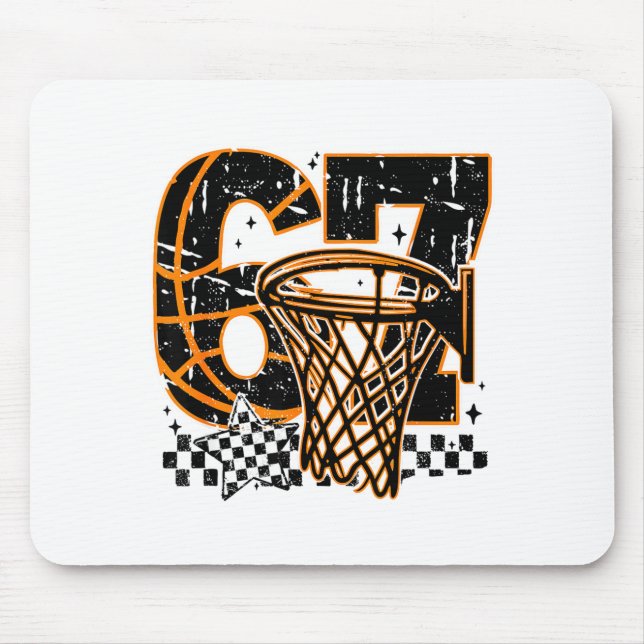 Six Seven Basketball, Funny 67 Basketball, Retro G Mouse Pad (Front)