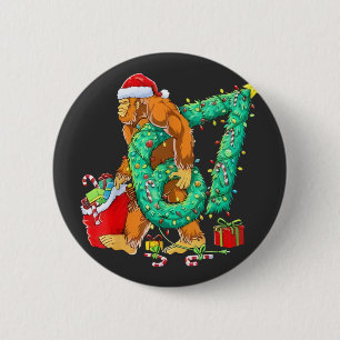 Six Seven Bigfoot 67 Sasquatch Meme Christmas Button