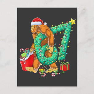Six Seven Bigfoot 67 Sasquatch Meme Christmas Holiday Postcard