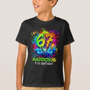 Six Seven Birthday Crafts Party Shirt, Graffiti  T-Shirt