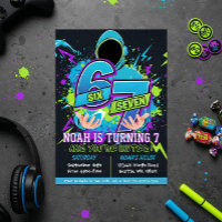 Six Seven Birthday Invitation, 7th Birthday